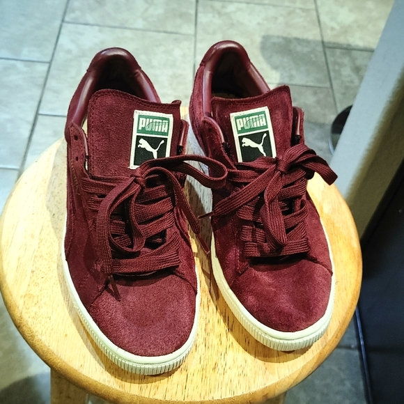 Puma Burgundy Suede Sneakers - Picture 3 of 16